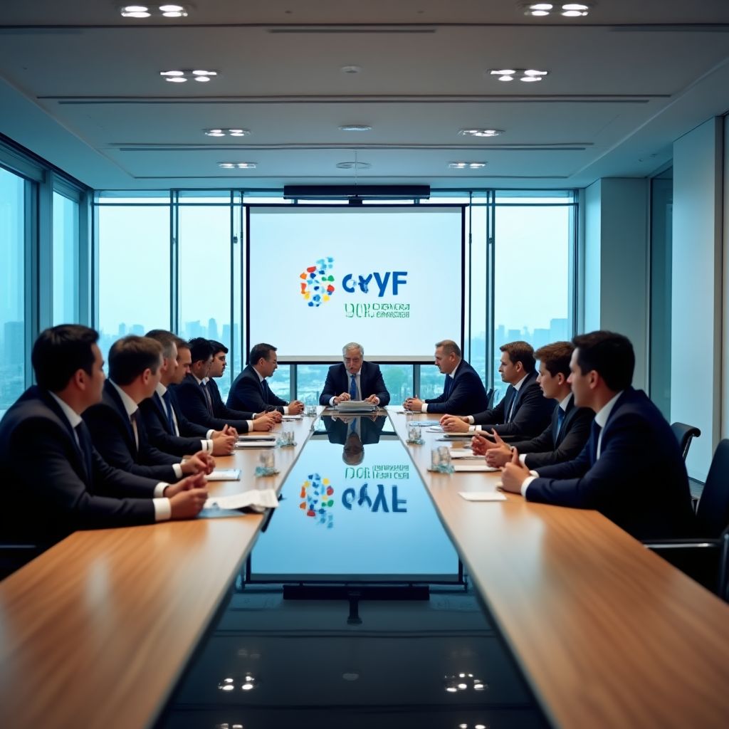 Ejecutivos de YPF en reunión estratégica