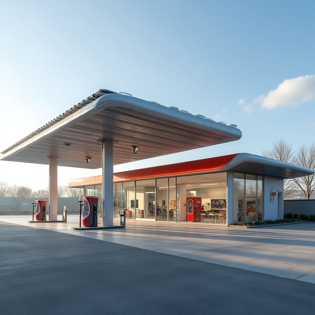 Moderna estación YPF con tecnología avanzada