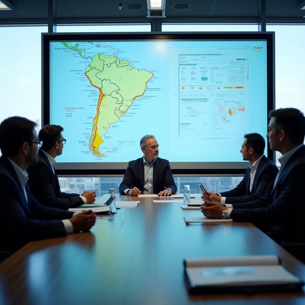 Ejecutivos de YPF planificando estrategia energética